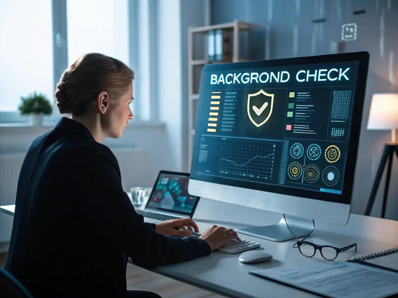 A professional photo of a detective meticulously examining digital data on a computer screen, symbolizing the initial investigation phase of fund recovery.